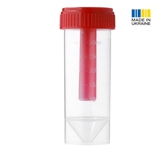 Контейнери для забору зразків біоматеріалу 30 мл стерильний, шт.